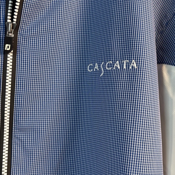 FOOTJOY Dry Joys Hydrolite Golf Rain Zip Blue White Jacket size large - Picture 3 of 8